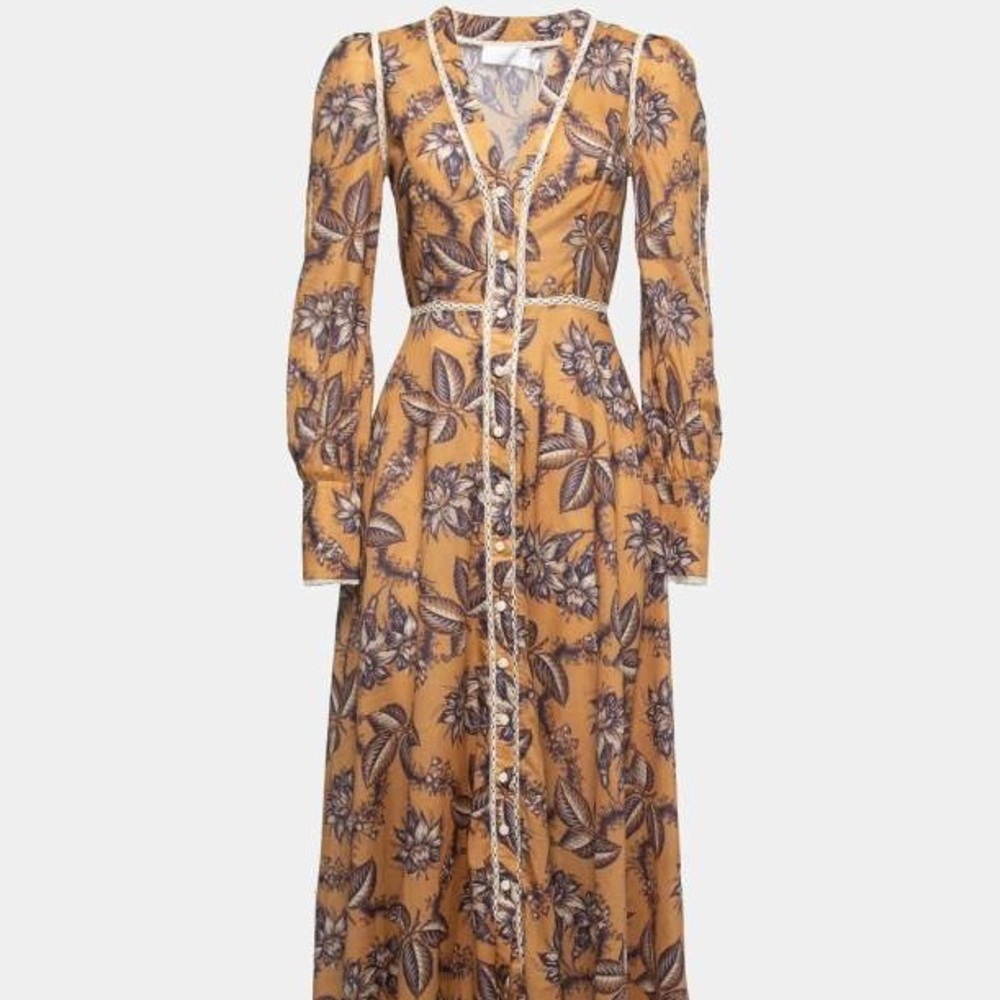 Zimmerman Floral Midi Dress, Size 0